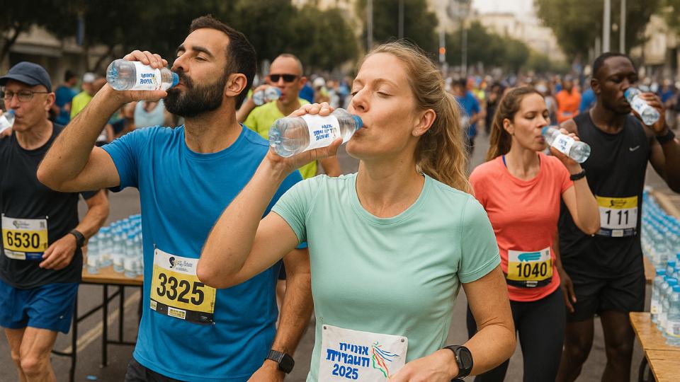 בקבוקי מים מינרליים ממותגים לאירועי ספורט גדולים