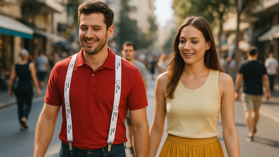 שלייקס לגבר עם הדפסה כמוצר שיווקי לכנסים, אירועים וסתם ליום יום