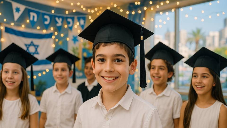 כובע סטודנט לילדים בוגרי שנת הלימודים בבית הספר