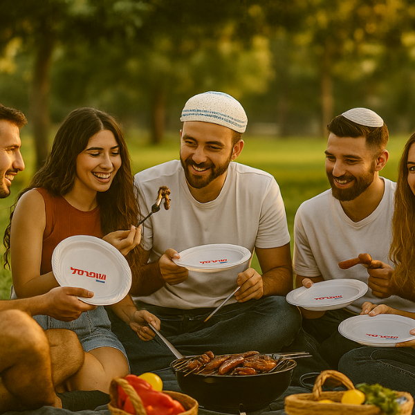 צלחת חד פעמית מודפסת