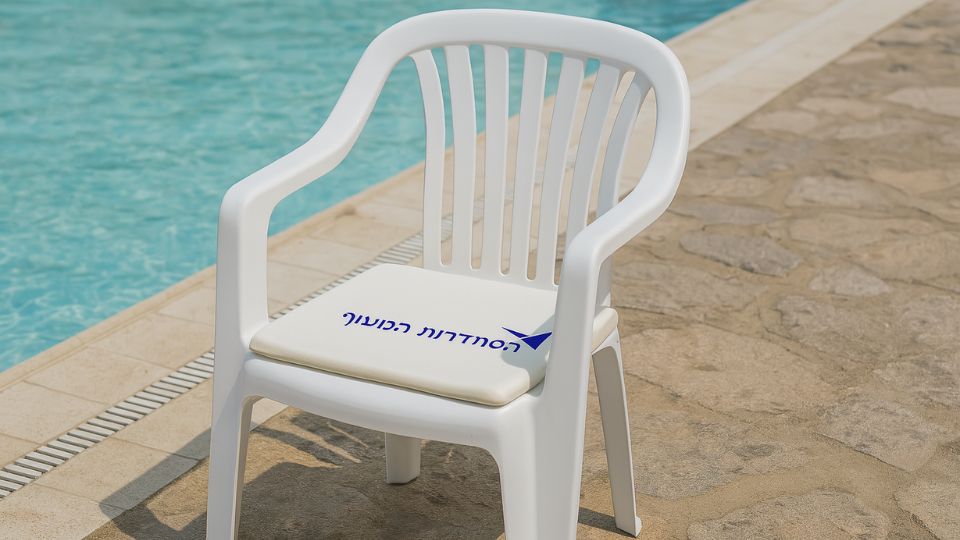כרית מושב ממותגת לבית או לבריכה