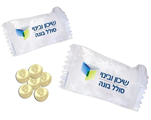 סוכריה עם הדפס לוגו סוכריה עם הדפס לוגו
